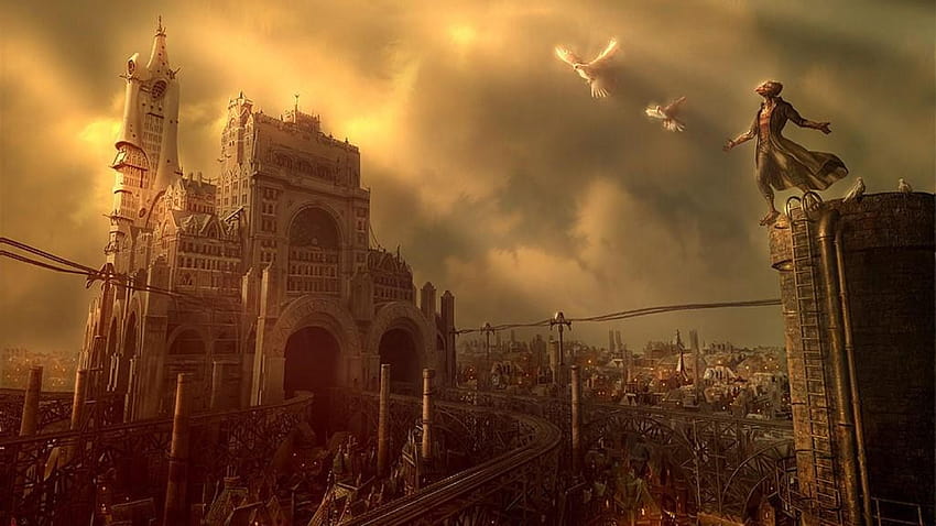 Fantasy Steampunk City , s, Móvil ... fondo de pantalla
