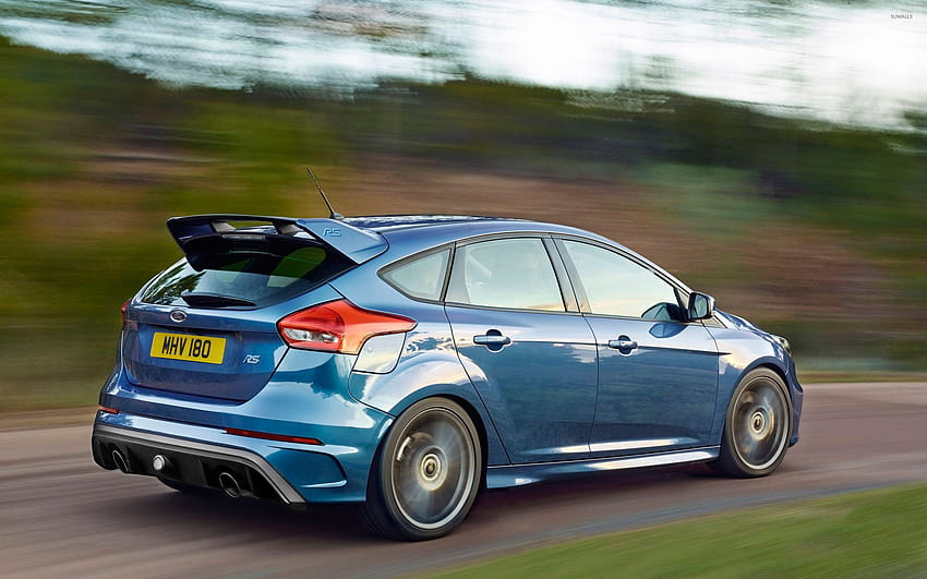 2015 Blue Ford Focus RS front view HD wallpaper