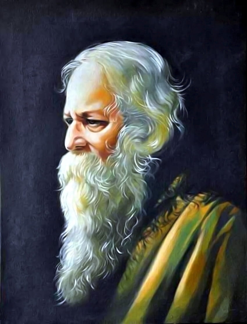 Rabindranath Tagore Drawing by Arv Garg | Saatchi Art