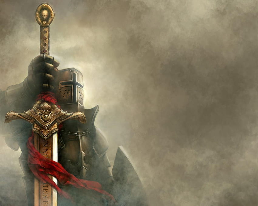 Knights Templar Crusader Sword tła, rycerze templariuszy tło Tapeta HD