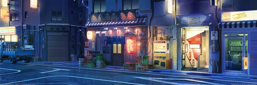 アニメ背景ナイトストリート 高画質の壁紙
