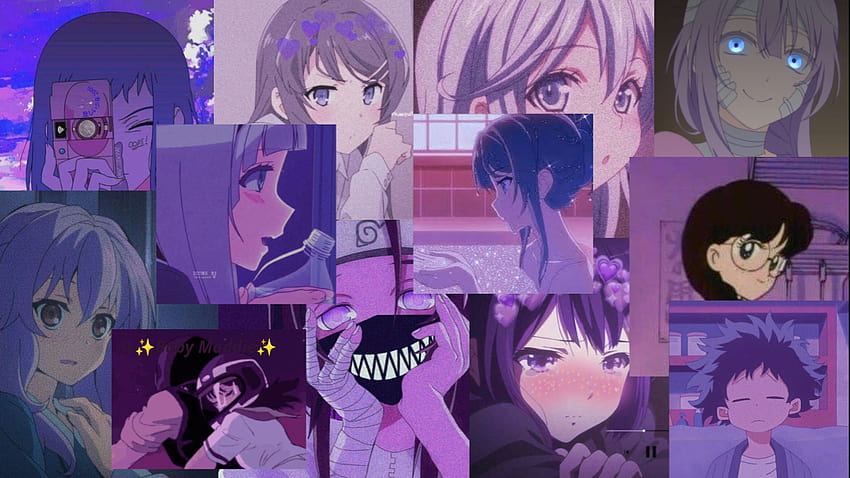 Esthétique d'anime violet pour PC / ordinateur portable, anime pc violet Fond d'écran HD