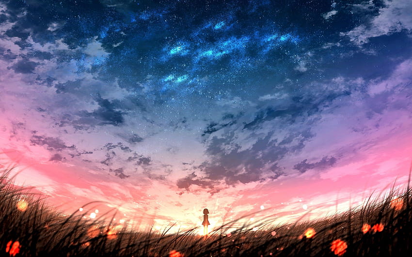 Anime Manga Landscape at Dusk 4K Moody Lofi Abstract Background Sad  Beautiful Artwork with Pink Clouds and Fields Stock Illustration   Illustration of window clouds 253207490