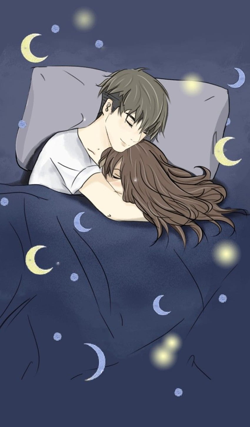 Pin di Love, sleeping anime couple wallpaper ponsel HD