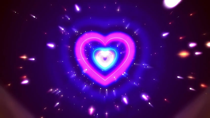 ネオンライト Love Heart Eyes Tunnel LOOP TikTok Trend Glow Moving Aesthetic Hearts Backgrounds TT ♡, hearts with eyes 高画質の壁紙