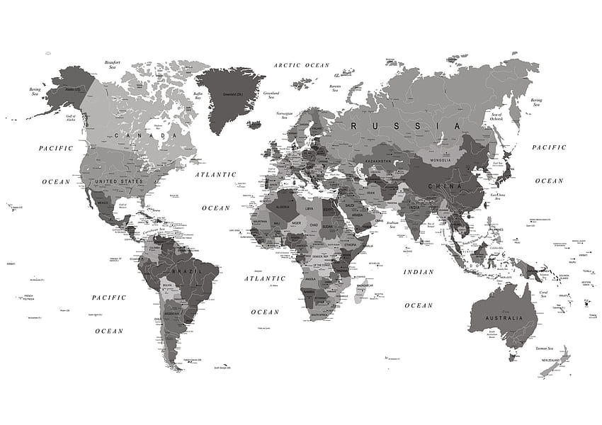 Acquista mappa del mondo in bianco e nero Sfondo HD