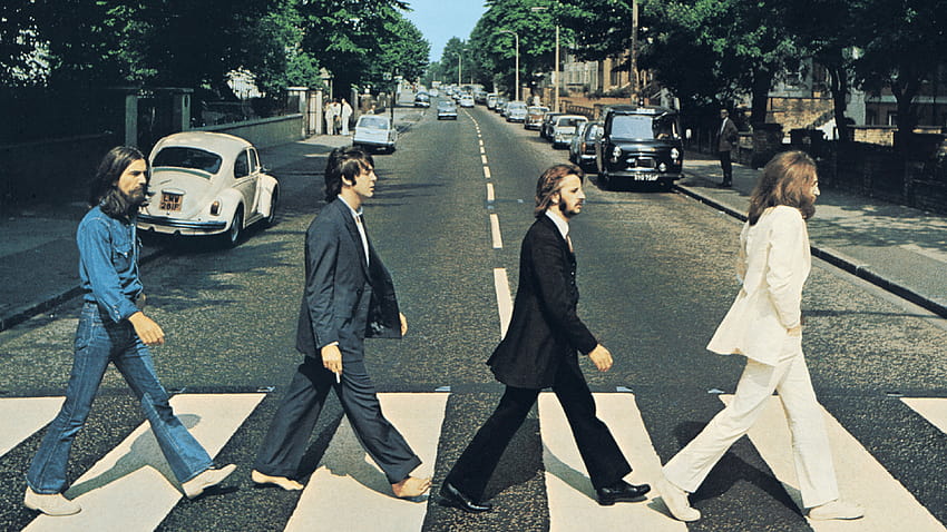 Los Beatles, camino de la abadía fondo de pantalla