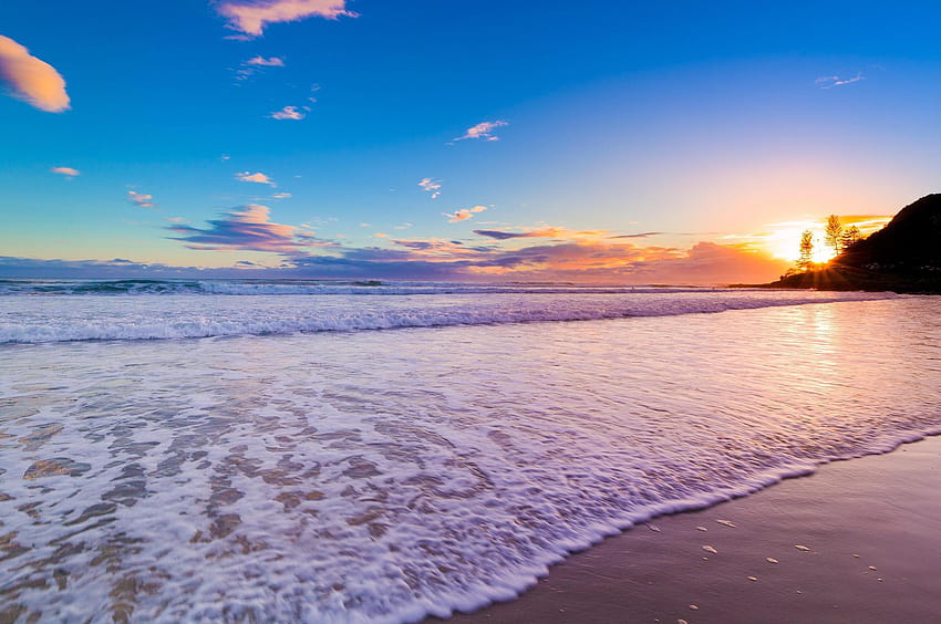 2560x1700 Beautiful Beach Sunset Chromebook Pixel, matahari terbenam di pantai Wallpaper HD