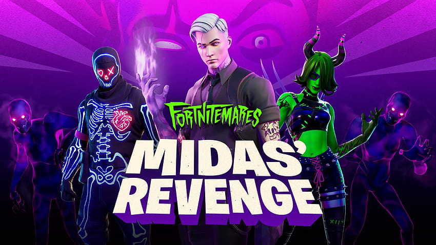 Schließen Sie sich Shadow Midas an, um sich in Fortnitemares 2020, Midas Revenge, zu rächen HD-Hintergrundbild