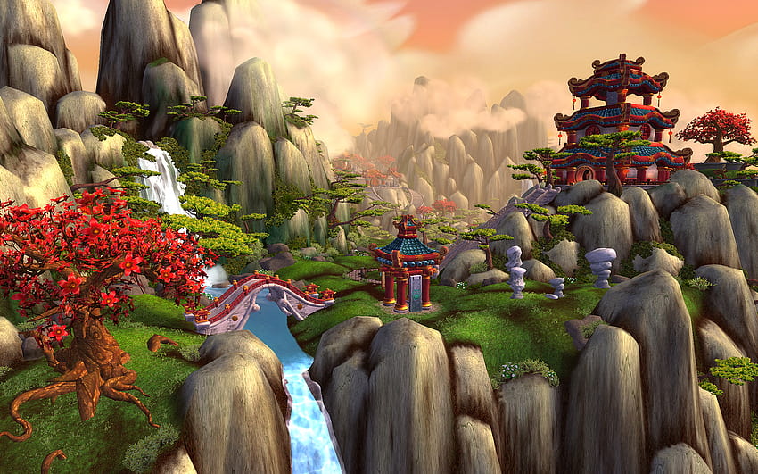 World of Warcraft: Mists of Pandaria Cloud City, world of warcraft mists of pandaria HD wallpaper