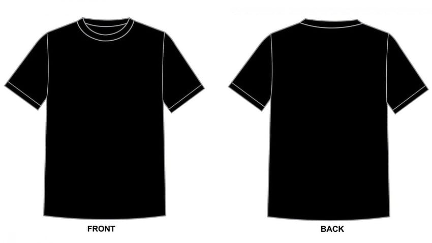 Szablon projektu koszulki czarny Pusty szablon koszulki Czarna, czarna koszulka Tapeta HD