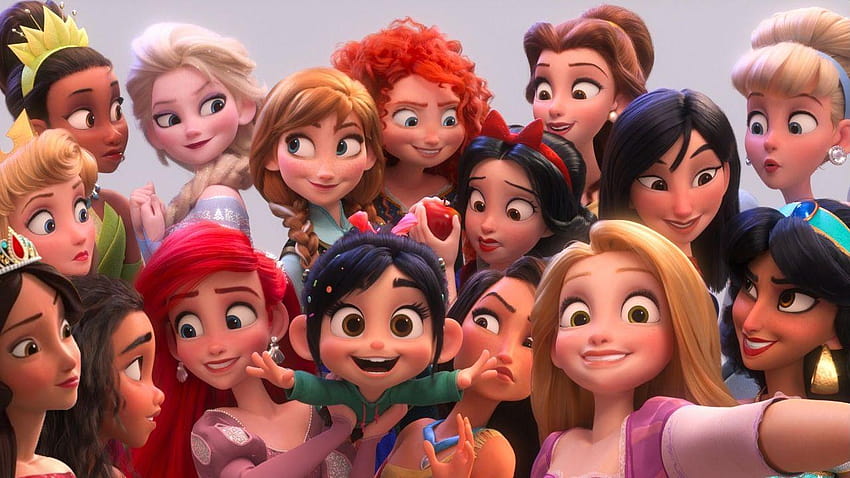 Disney Princess FANMADE: เอเลน่ากับเจ้าหญิงดิสนีย์ใน ราล์ฟทำลายอินเทอร์เน็ต วอลล์เปเปอร์ HD