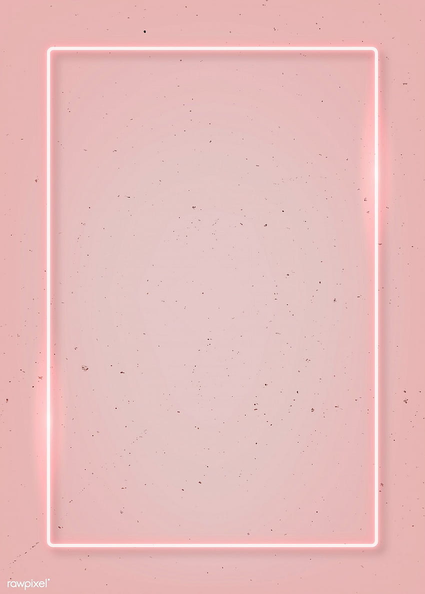 Bingkai persegi panjang neon merah muda pada vektor latar belakang merah muda, desain bata neon pada merah muda wallpaper ponsel HD