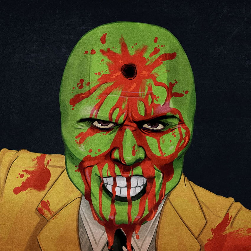 Los orígenes violentos, sangrientos y asquerosos de 'La máscara' de Jim Carrey, máscara de superhéroe verde fondo de pantalla del teléfono