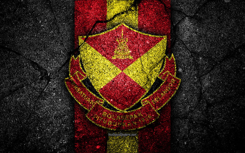 Selangor FC, logo, Malaysia Super League, piłka nożna, piłka nożna, czarny kamień, Malezja, Selangor, tekstura asfaltu, klub piłkarski, FC Selangor z rozdzielczością 3840x2400. Wysoka jakość Tapeta HD