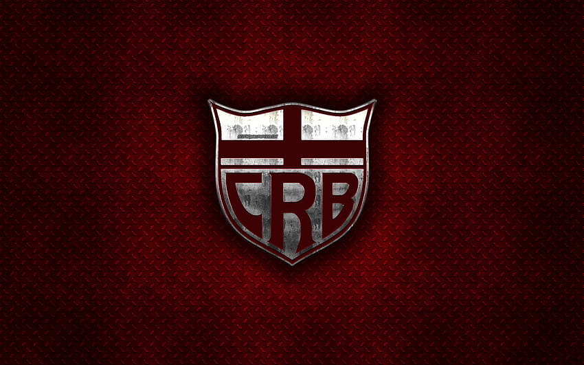 Clube Regatas Brasil, CRB, razilian football club, red metal texture, metal logo, emblem, Maceio, Brazil, Serie B, creative art, football with resolution 2560x1600. High Quality HD wallpaper