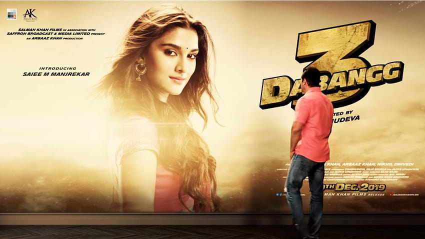 Dabangg 3 Salman Khan Actrice Saiee Manjrekar et Mahesh Manjrekar, dabbang 3 Fond d'écran HD