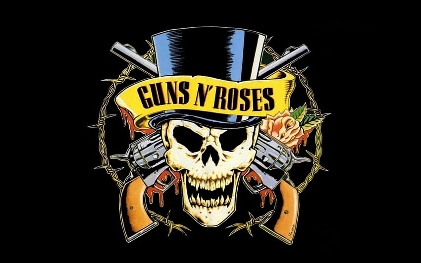 Guns N Roses Arka Planlar 3840X2400 Guns N Roses, kafatasları ve silahlar HD duvar kağıdı