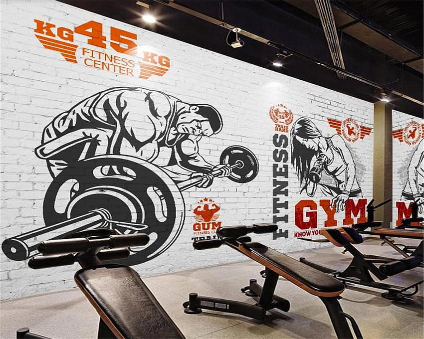 3d Custom Modern Gym Beauty Muscle Man ยกน้ำหนักพื้นหลังผนังตกแต่งจิตรกรรมฝาผนังจาก Yunlin189, $14.48 วอลล์เปเปอร์ HD