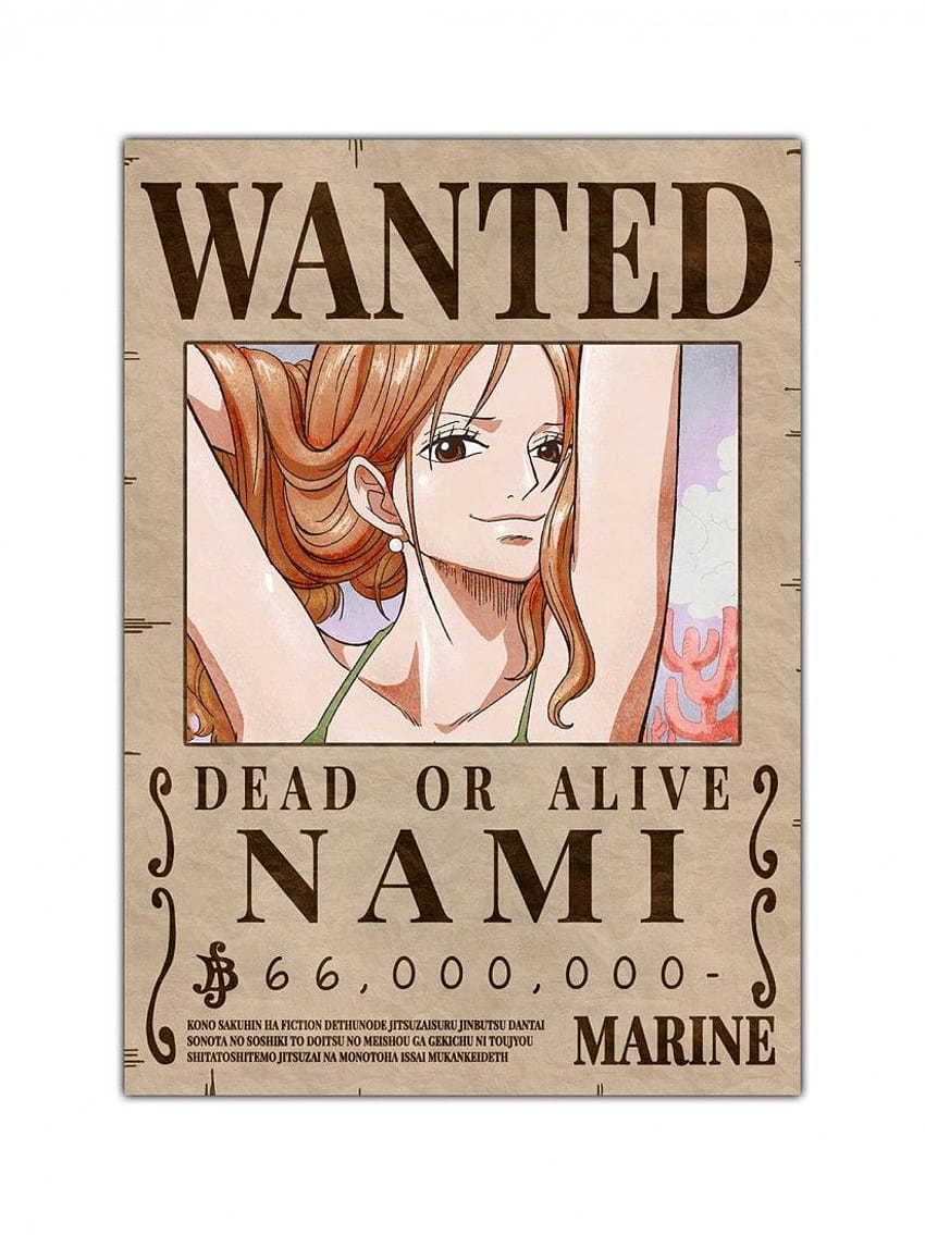 Póster de Nami Wanted Bounty, póster de Nami Wanted fondo de pantalla del teléfono