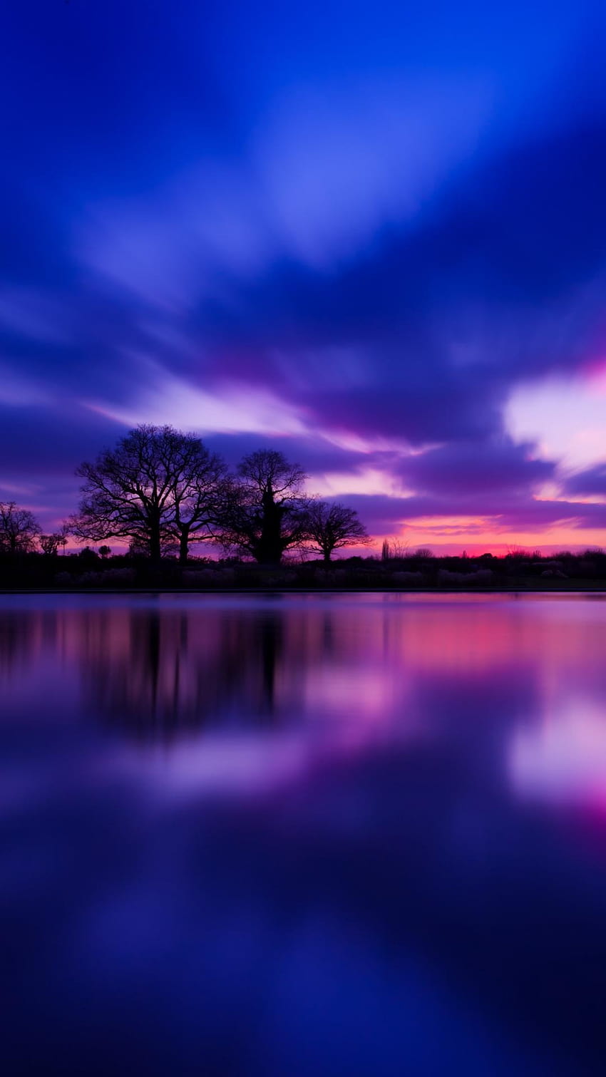 Großbritannien Evening Twilight Lake Water Glatter, abendlicher See HD-Handy-Hintergrundbild