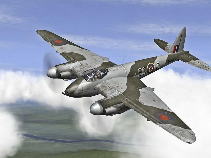 De Havilland Mosquito Profilo Sfondo HD