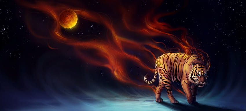 Tiger Wildlife Artwork posted by Michelle Cunningham, anime tigers HD wallpaper