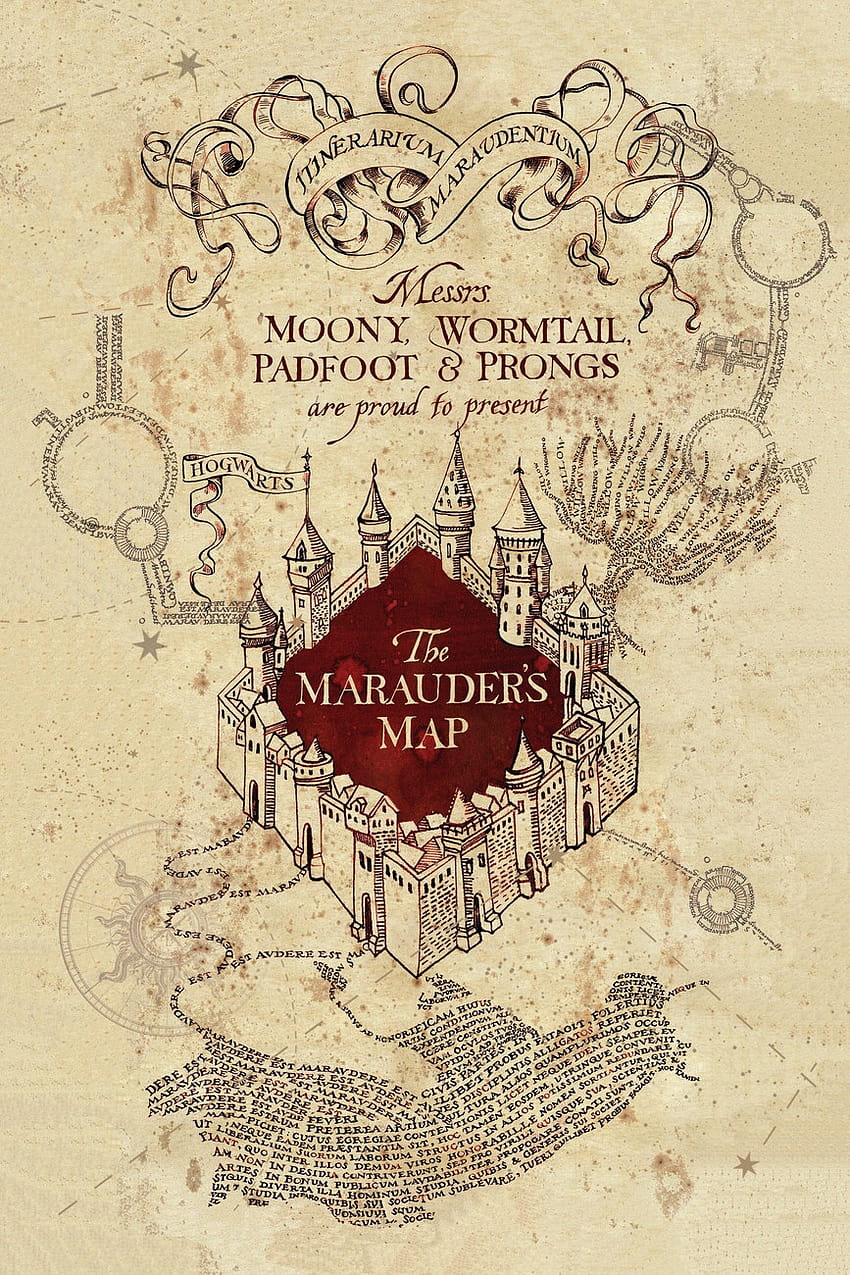 Stampa artistica da parete Harry Potter, mappa di Hogwarts Sfondo del telefono HD