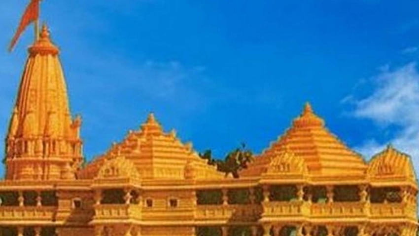 Die Arbeiten am Bau des Großen Ram-Tempels in Ayodhya werden fortgesetzt, da die Yogi-Regierung den Baubeginn zulässt, Ram Mandir Ayodhya HD-Hintergrundbild
