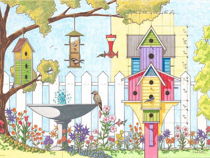 Bird House and Backgrounds, birdhouse HD wallpaper