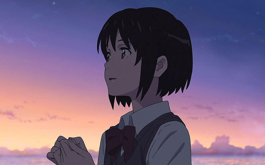 Downaload Cute, Mitsuha Miyamizu, Kimi no Na wa., animated movie HD wallpaper