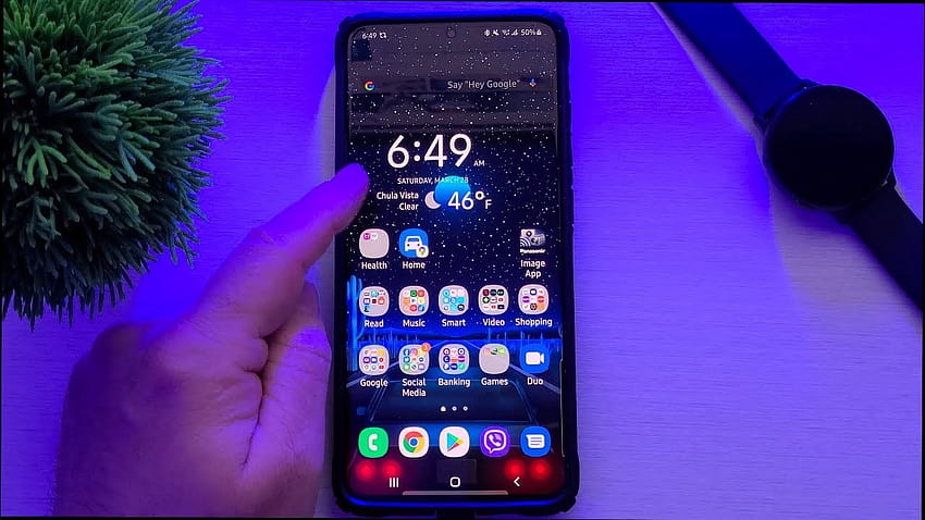 Konfiguracja ekranu głównego Samsung Galaxy S20 Ultra, widżety, aplikacje Tapeta HD