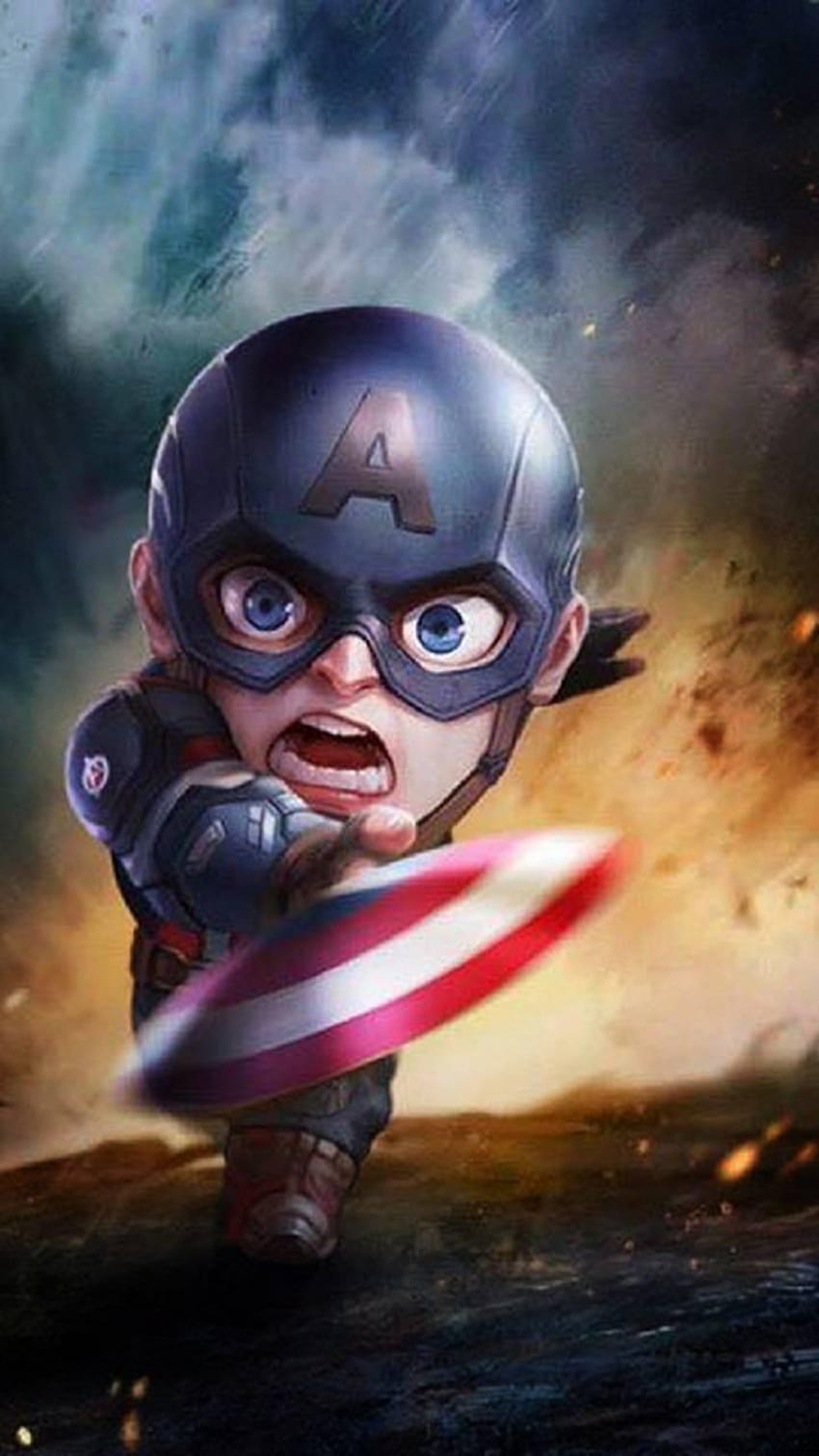 captain america by subham_biswas, captain america cartoon HD phone wallpaper