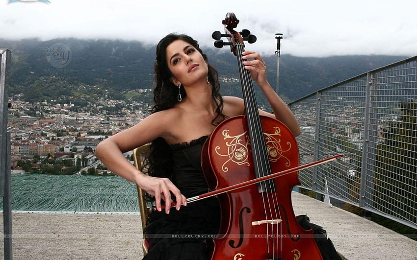 Collected : Katrina Kaif practising music in cello HD wallpaper