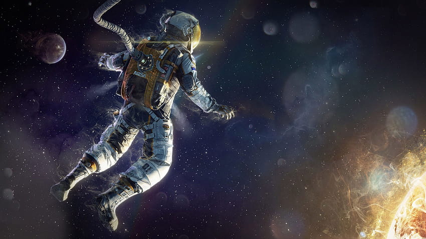 Разходка на астронавт в космоса Космическо изкуство за мобилни телефони и компютър 5200x2925 : 13 HD тапет