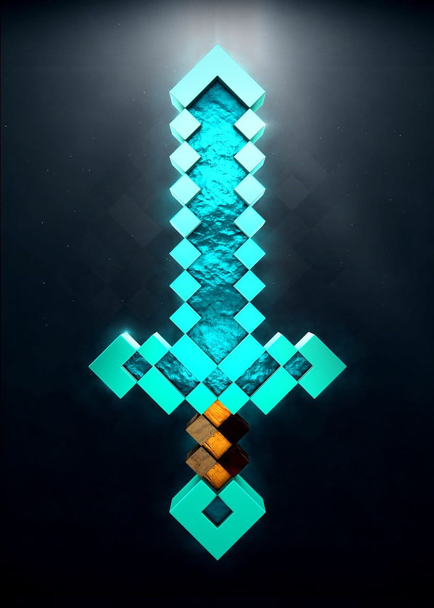 espada de diamante encantada minecraft fondo de pantalla del teléfono