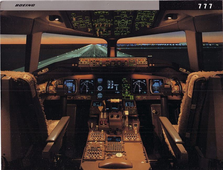 Vom Cockpit zum Flugdeck, Boeing 777-Cockpit HD-Hintergrundbild
