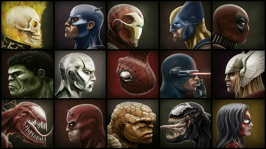 ウルヴァリン、マーベル・コミック、スーパーヒーロー、アイアンマン、ハルク、キャプテン・アメリカ、ヴェノム、カーネージ、スパイダーマン、トール、デッドプール、ゴーストライダー、シルバーサーファー、ファンタスティック・フォー、ザ・シング、シング、デアデビル、モバイルの背景、鉄の毒 高画質の壁紙