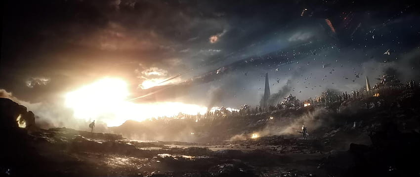 Hochwertiges von Captain America, der Thanos Armee gegenübersteht, Captain America gegen Thanos Armee HD-Hintergrundbild