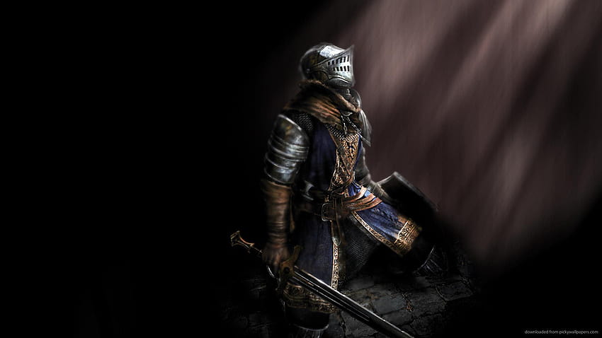Dark Souls iPhone, warrior kneeling sword fantasy HD wallpaper