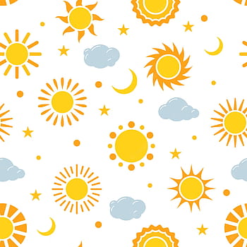 Summer seamless pattern for kids, cute sun in glasses made of oranges.  Doodle illustration for print, textile, kids bedroom decor 5118486 Vector  Art at Vecteezy, sun summer pattern HD phone wallpaper