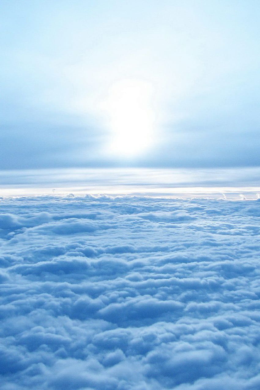 Placid Blue Clouds, estetyka błękitu nieba Tapeta na telefon HD