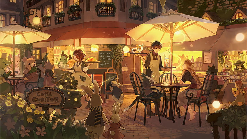Cafe Anime, anime drinking coffee HD wallpaper | Pxfuel