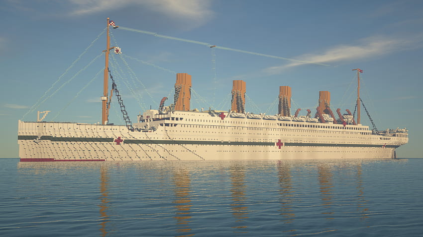 HMHS Britannic, the sister ship of the Titanic : Minecraft HD wallpaper