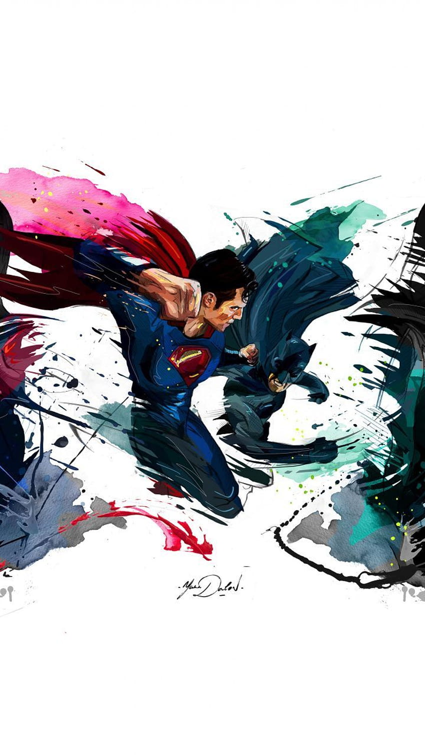 무시무시한 배트맨 vs 슈퍼맨, 스케치 삽화, 슈퍼맨 가족 HD 전화 배경 화면