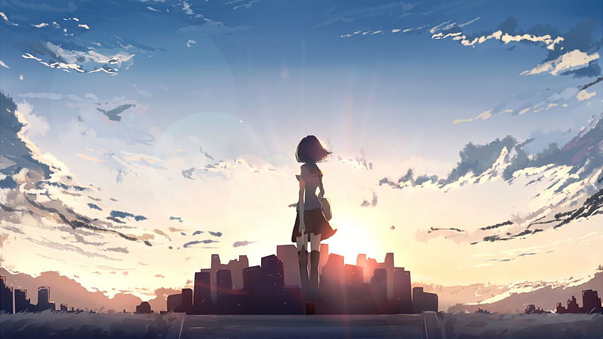 Alone, Anime Girl, Cityscape, alone anime HD wallpaper | Pxfuel