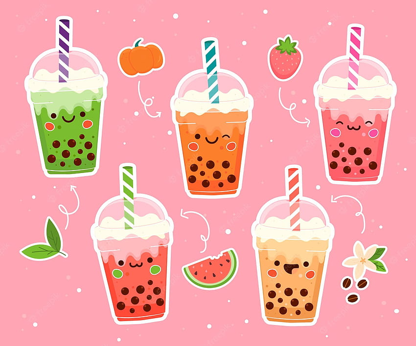 Bubble tea Vectores e ilustraciones para, boba milk tea fondo de pantalla