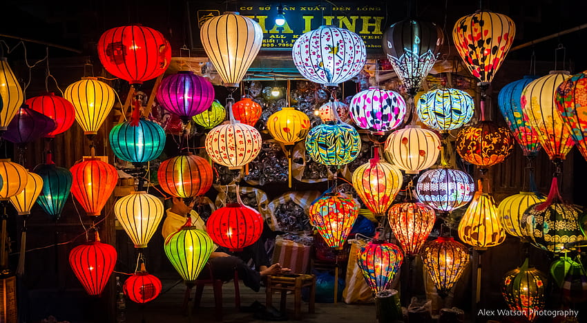 : iluminação, tradição, noite, Festival do meio do outono, lanterna, Festa, bazar, balão, mercado, luminária, cidade 4811x2652 papel de parede HD