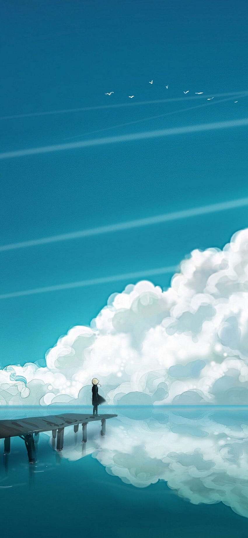 Anime Sky Minimal 1080X2340, ponsel sky minimalis wallpaper ponsel HD