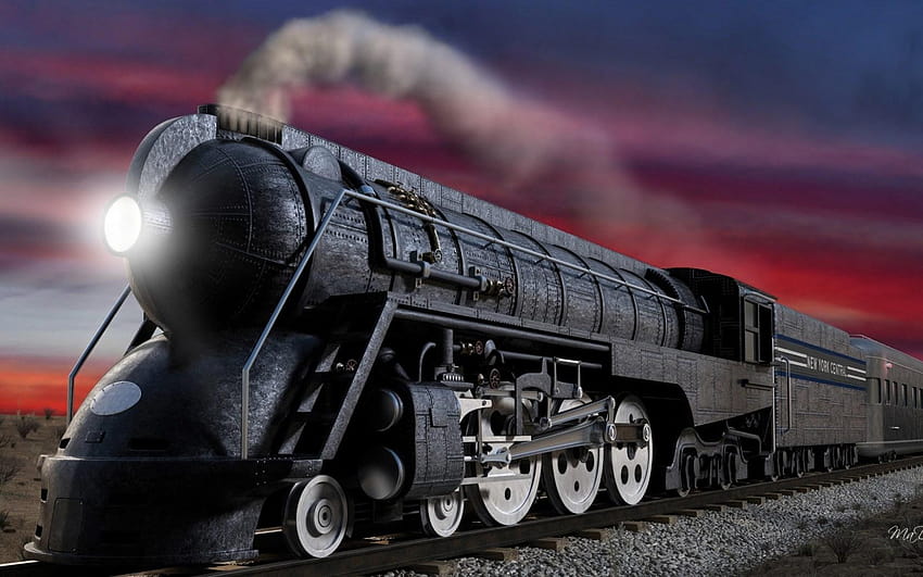 Treno del carbone astratto 3D, treno fresco Sfondo HD